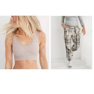 AERIE Lounge Bundle EUC Bra & Pajama Pants PJ set loungewear casual sleepwear